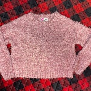 Betsey Johnson Soft Pink Crew Neck Sparkle Sweater